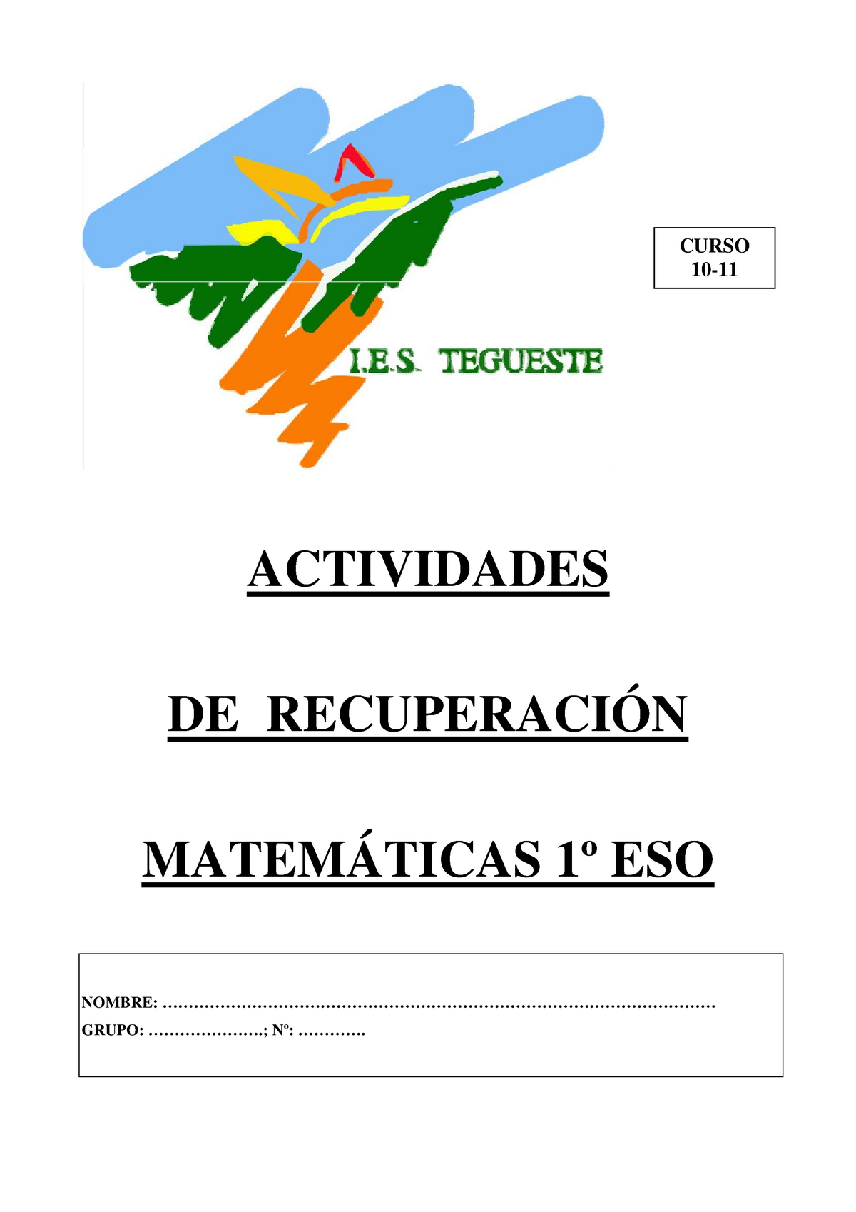 Refuerzo 1 Eso Canarias - ACTIVIDADES DE RECUPERACIÓN MATEMÁTICAS 1º ...