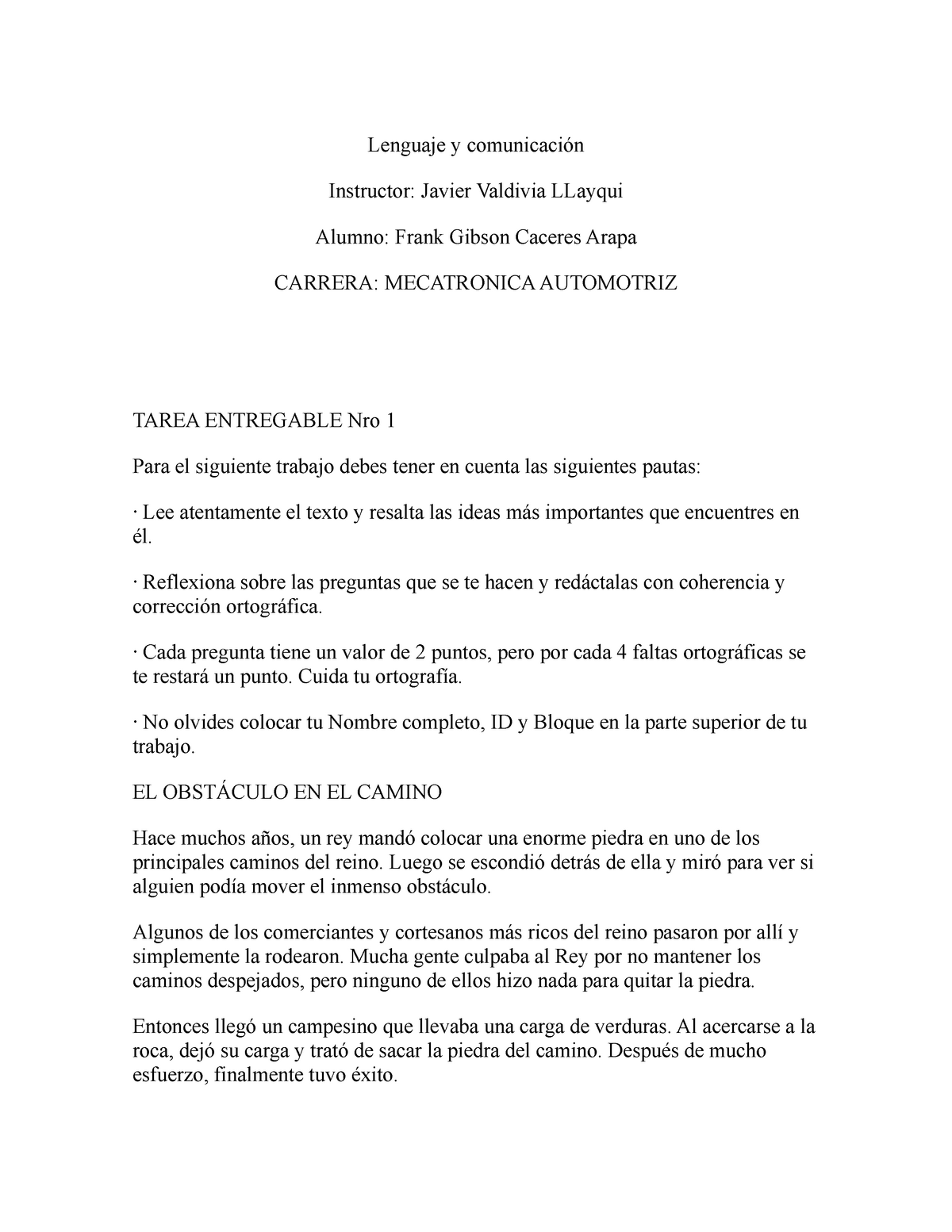 Lenguaje Y Comunicación Entregable 1 Lenguaje Y Comunicación