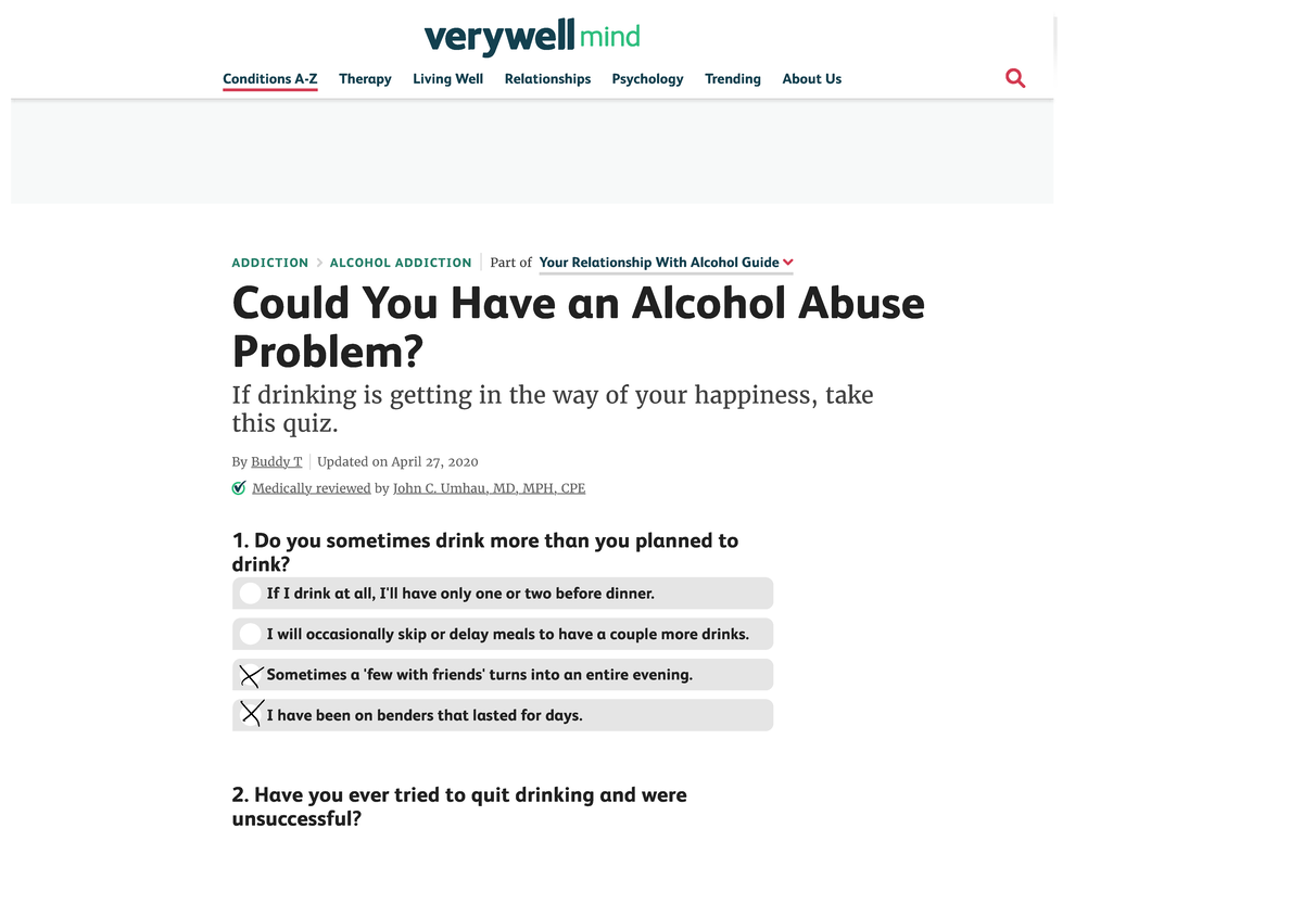 Alcohol Quiz ADDICTION ALCOHOL ADDICTION Could You Have an Alcohol