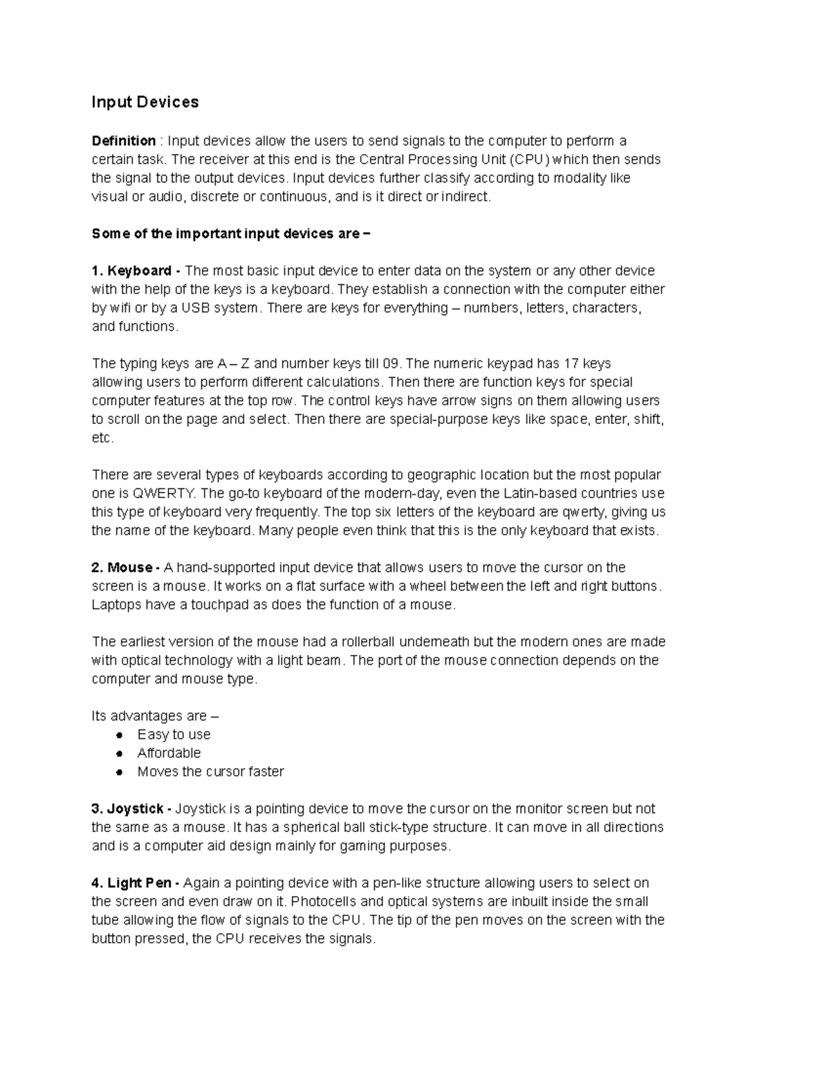 Input And Output Devices Input Devices Definition Input devices