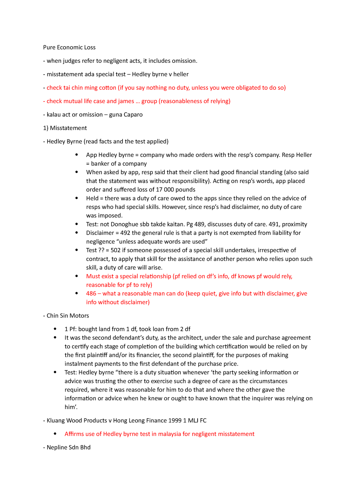 tort-tutorial-pure-economic-loss-incomplete-pure-economic-loss