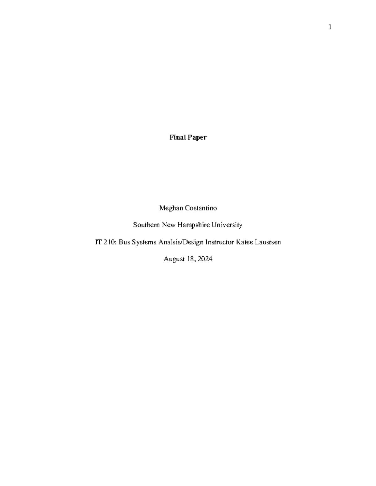 IT 210 Final Project Template - 1 Final Paper Meghan Costantino ...