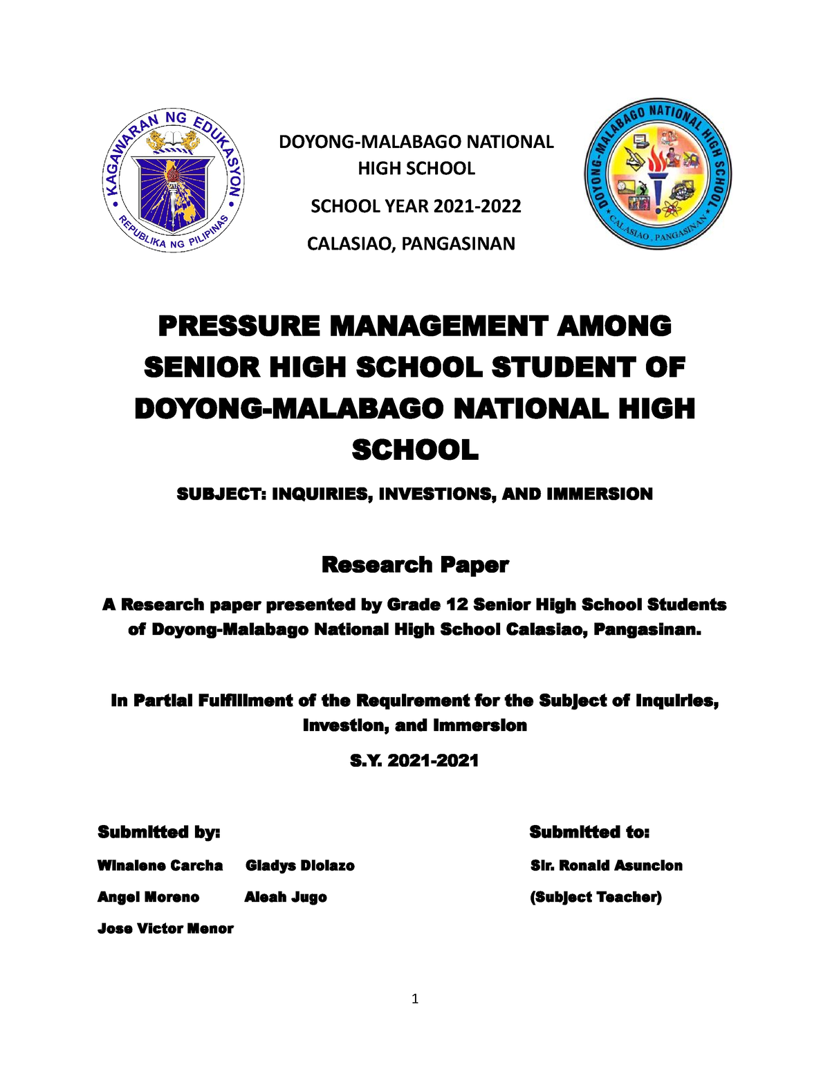 1200px x 1553px - Doyong-1-2 - Upon conducting result of our research task in Doyong-Malabago  National High - - Studocu