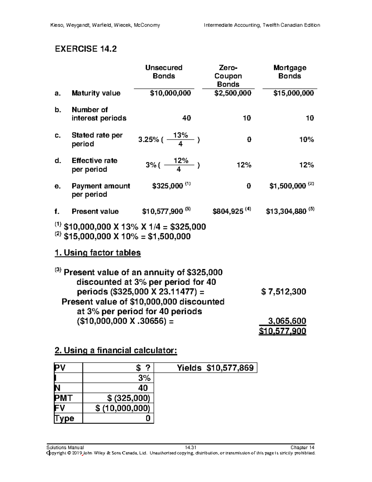 Selected Solutions Ch 14 - Solutions Manual 14 Chapter 14 EXERCISE 14 ...