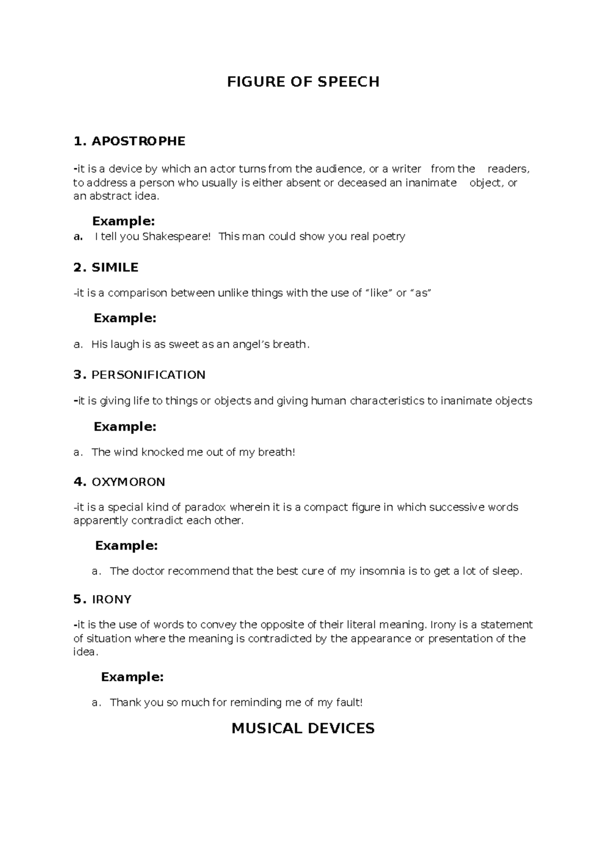 Figure OF Speech - a must read - FIGURE OF SPEECH 1. APOSTROPHE - it is ...