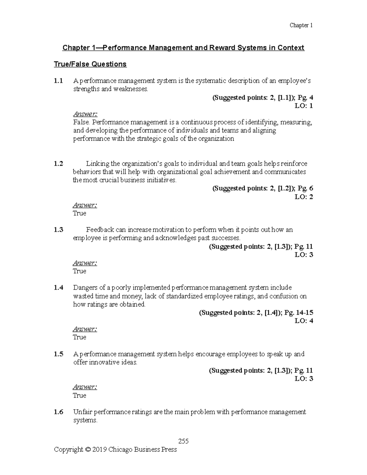 Aguinis - Performance Management, 4th Edition - Chapter 01 - Test Bank ...