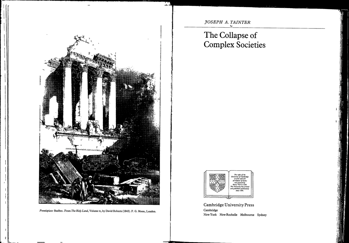 Tainter-The Collapse of Complex Societies ch 1 2 5 6 - Frontispiece ...