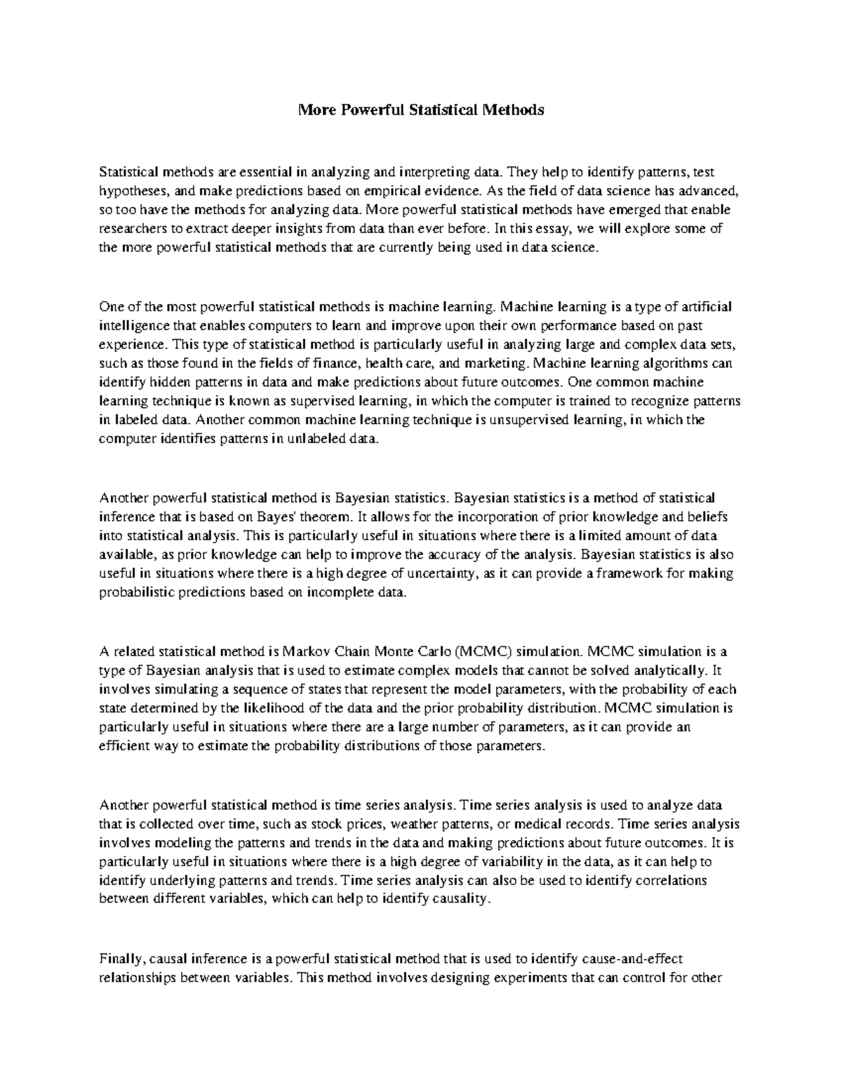 MARK 302 - More Powerful Statistical Methods - More Powerful ...