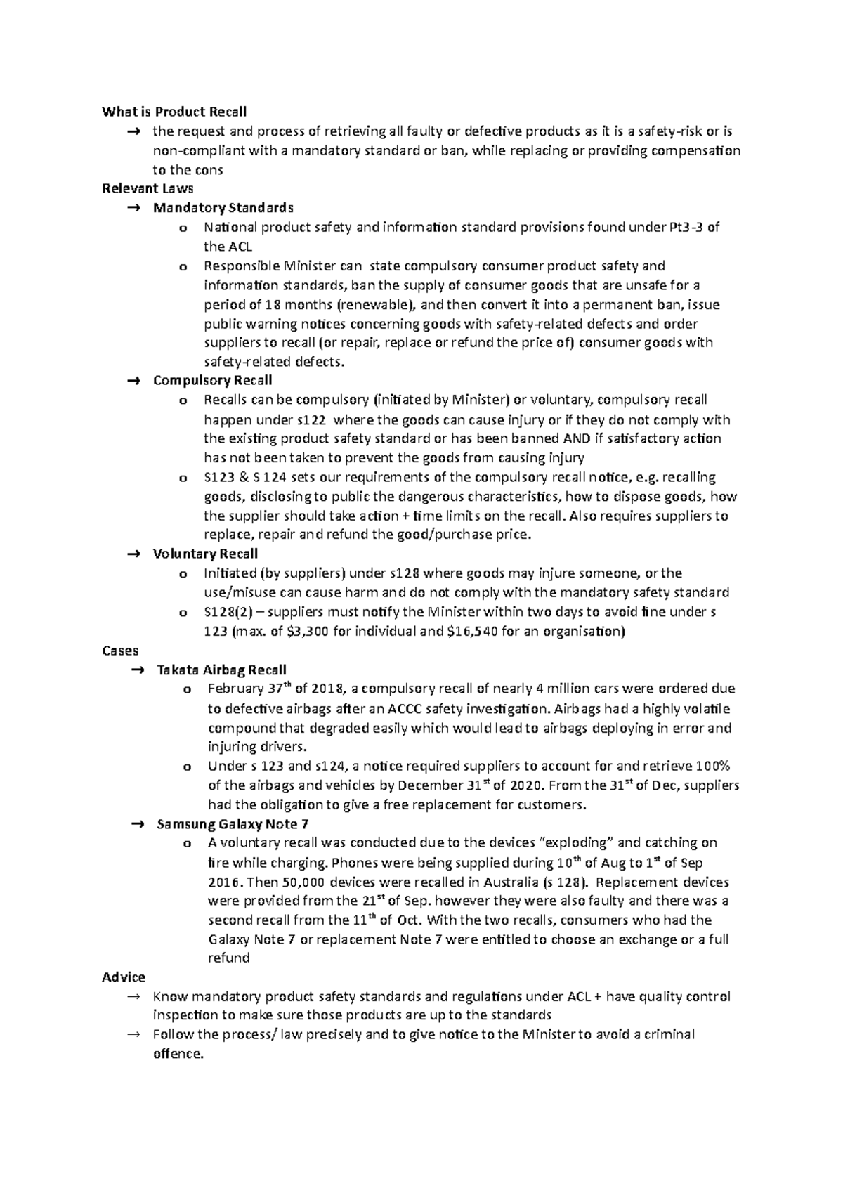 One Page Summary - What Is Product Recall The Request And Process Of 