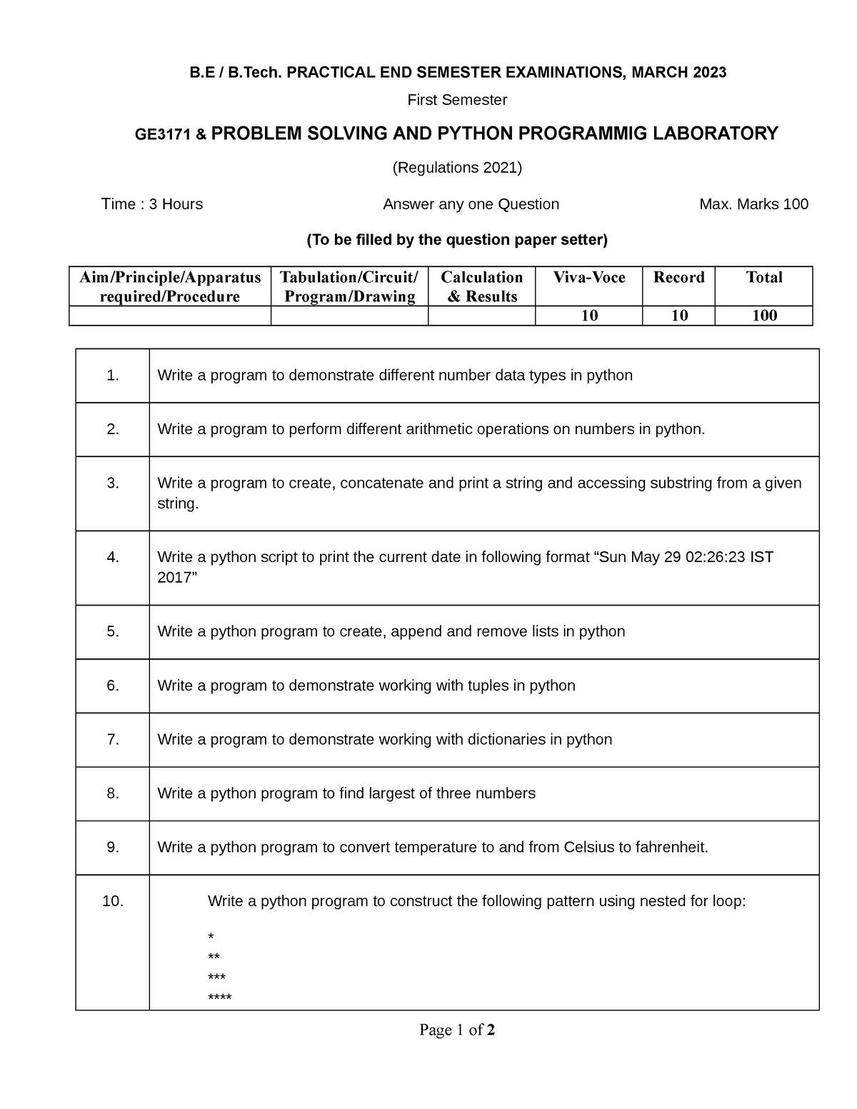 Problem Solving And Python Problem Solving - Page 1 Of 2 B / B ...