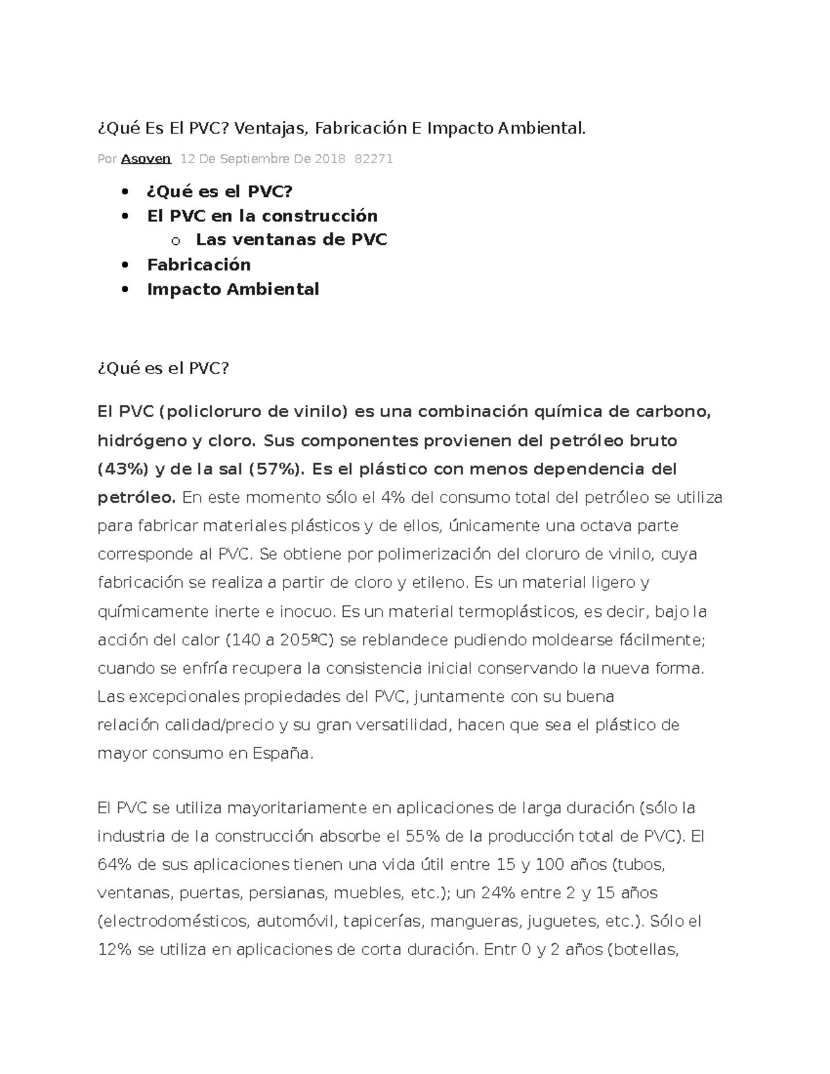 Qué Es El PVC QUE ES PVC EL PVC ES IMPORTANTE PARA EL USO COTIDIANO