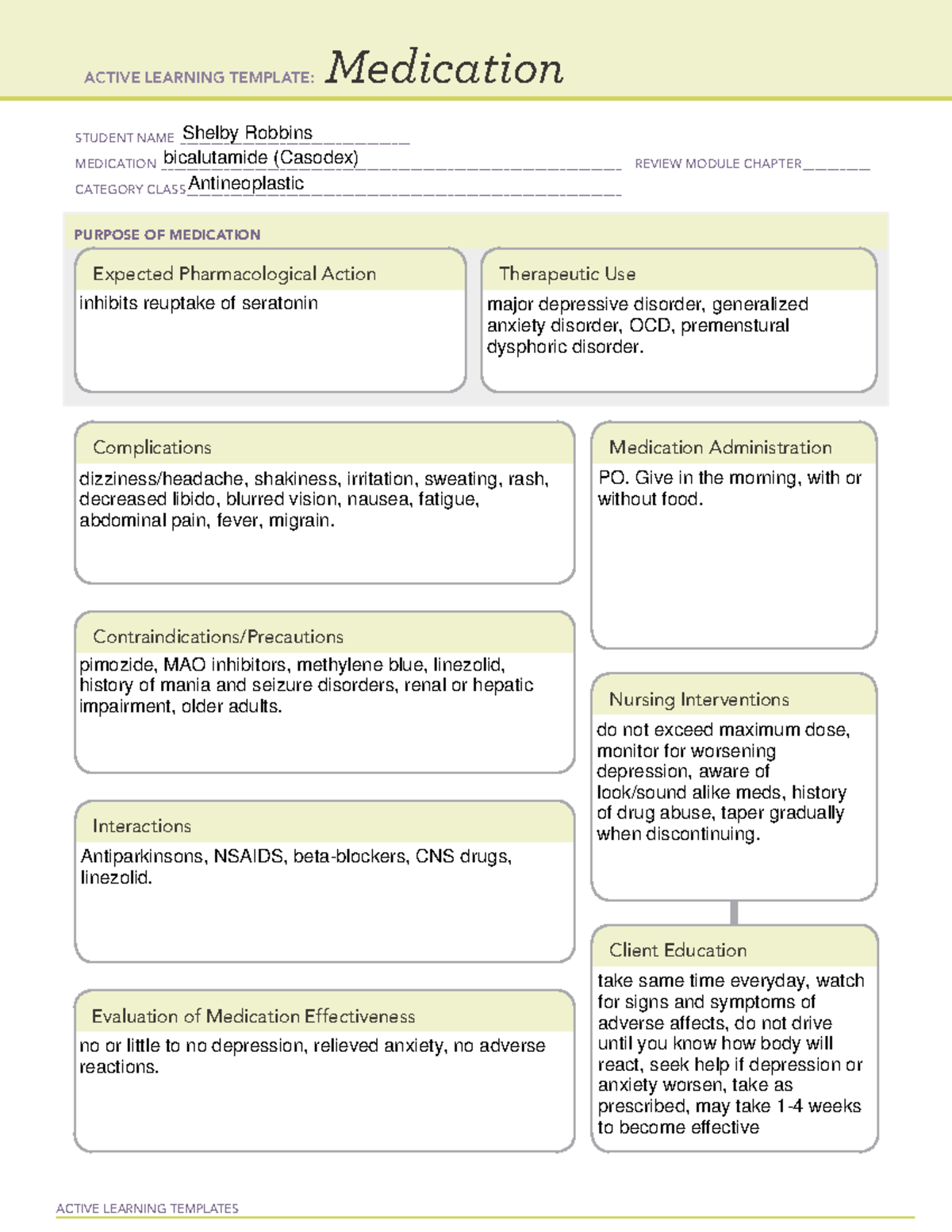 Med pass #4 - medication template - NRSG 111 - Ivy Tech - Studocu