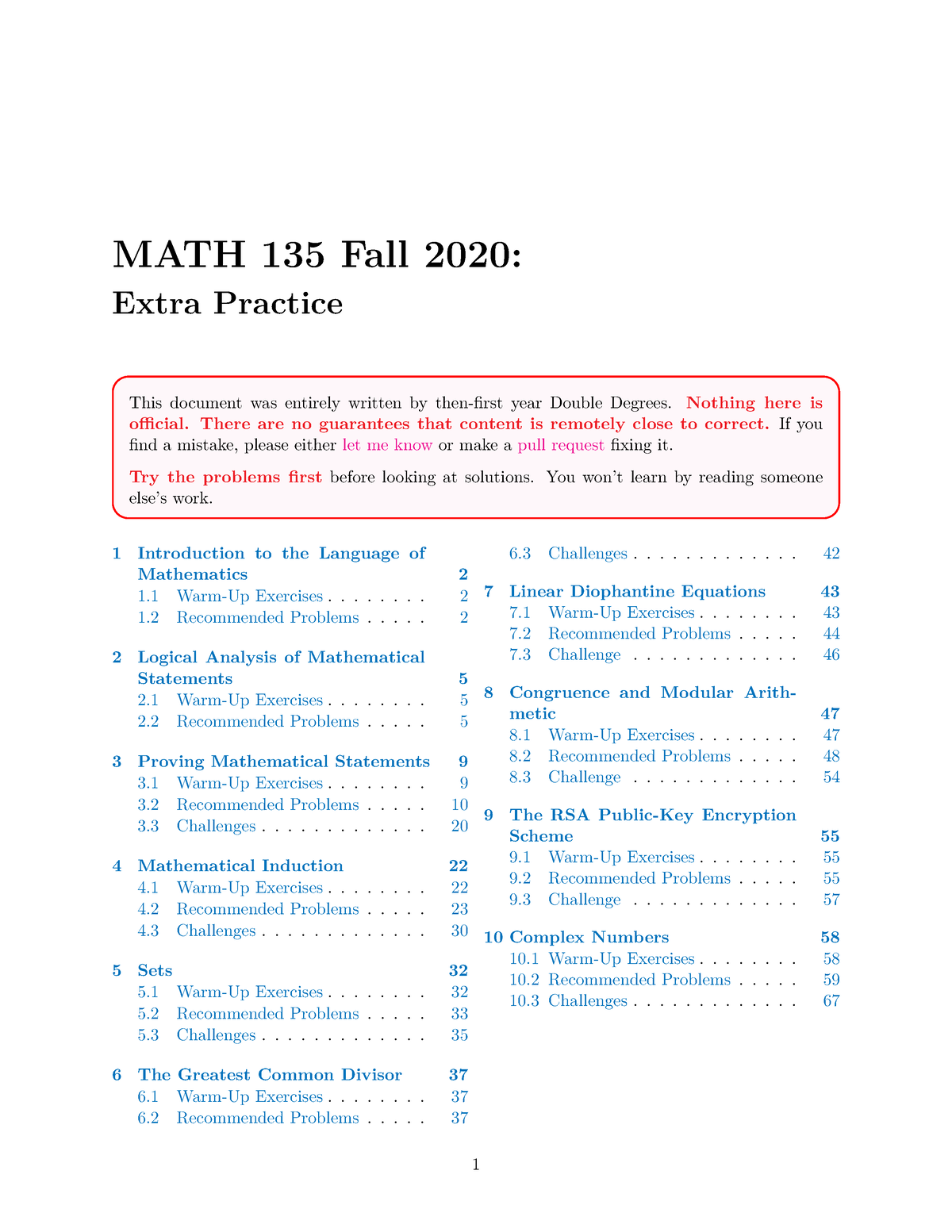 math 135 assignments