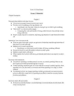 Econ 101 Exam 1 - Exam 1 Study Guide - Econ 101 Chp. 1, 2, 3, 4, And 9 ...