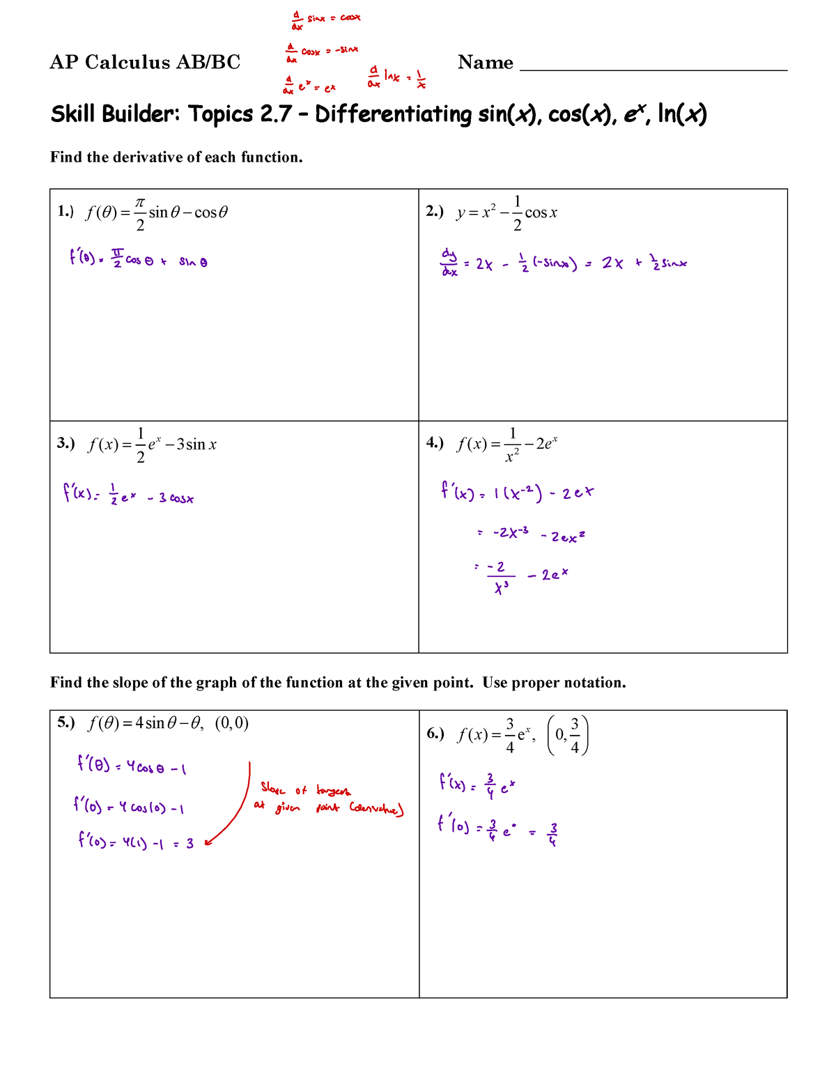 ap calculus ab day 12 homework