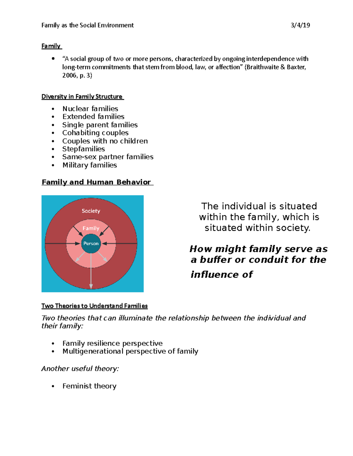 Family as the Social Environment - Family “A social group of two or ...