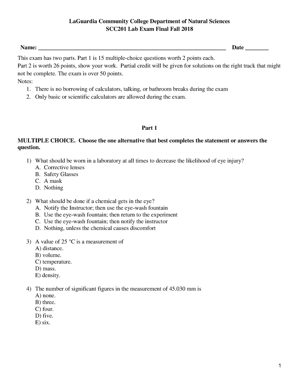 Lab final version 1 - LaGuardia Community College Department of Natural ...