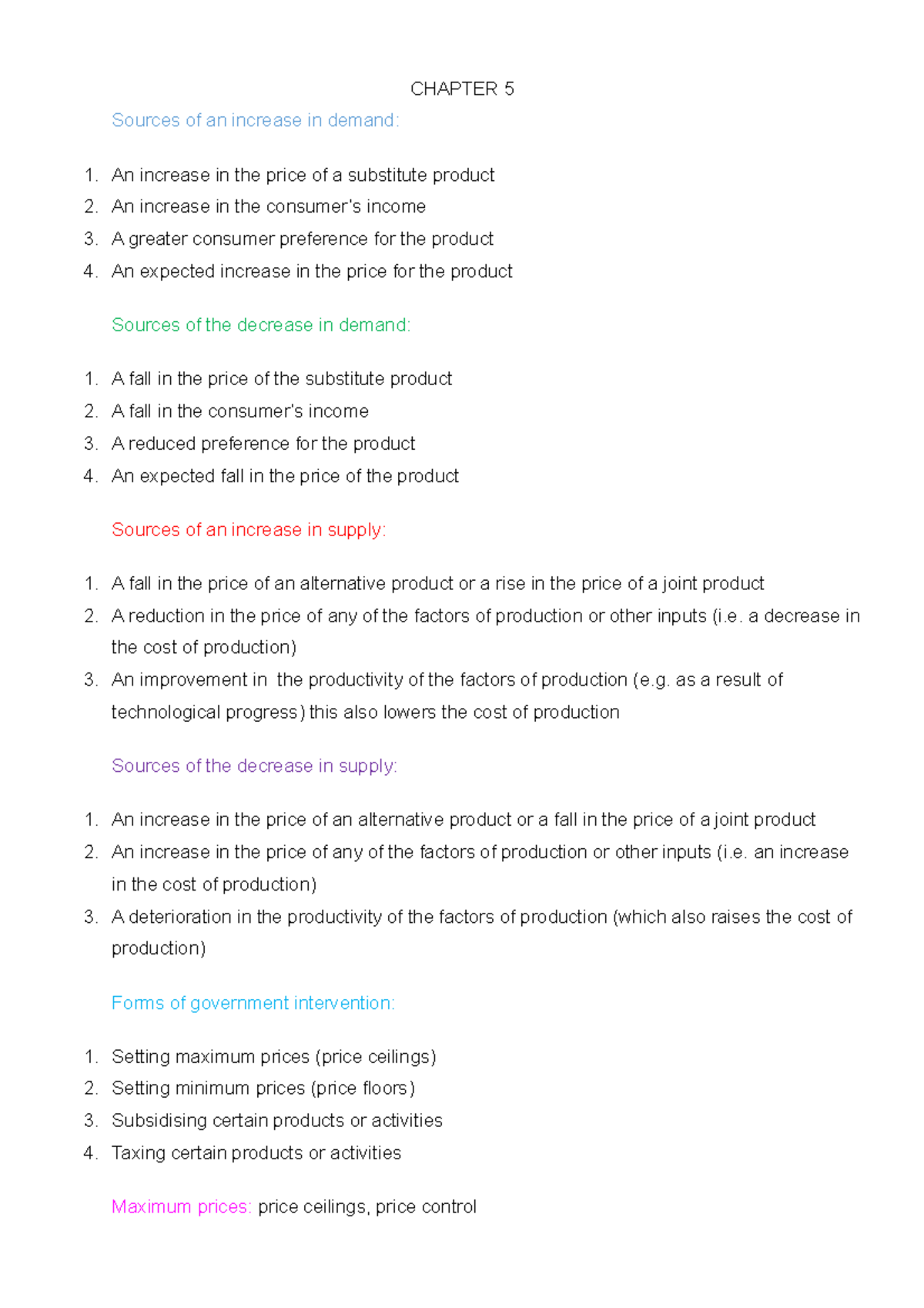 ECS1501 Chapter 5 2015 - STUDY NOTES - CHAPTER 5 Sources of an increase ...