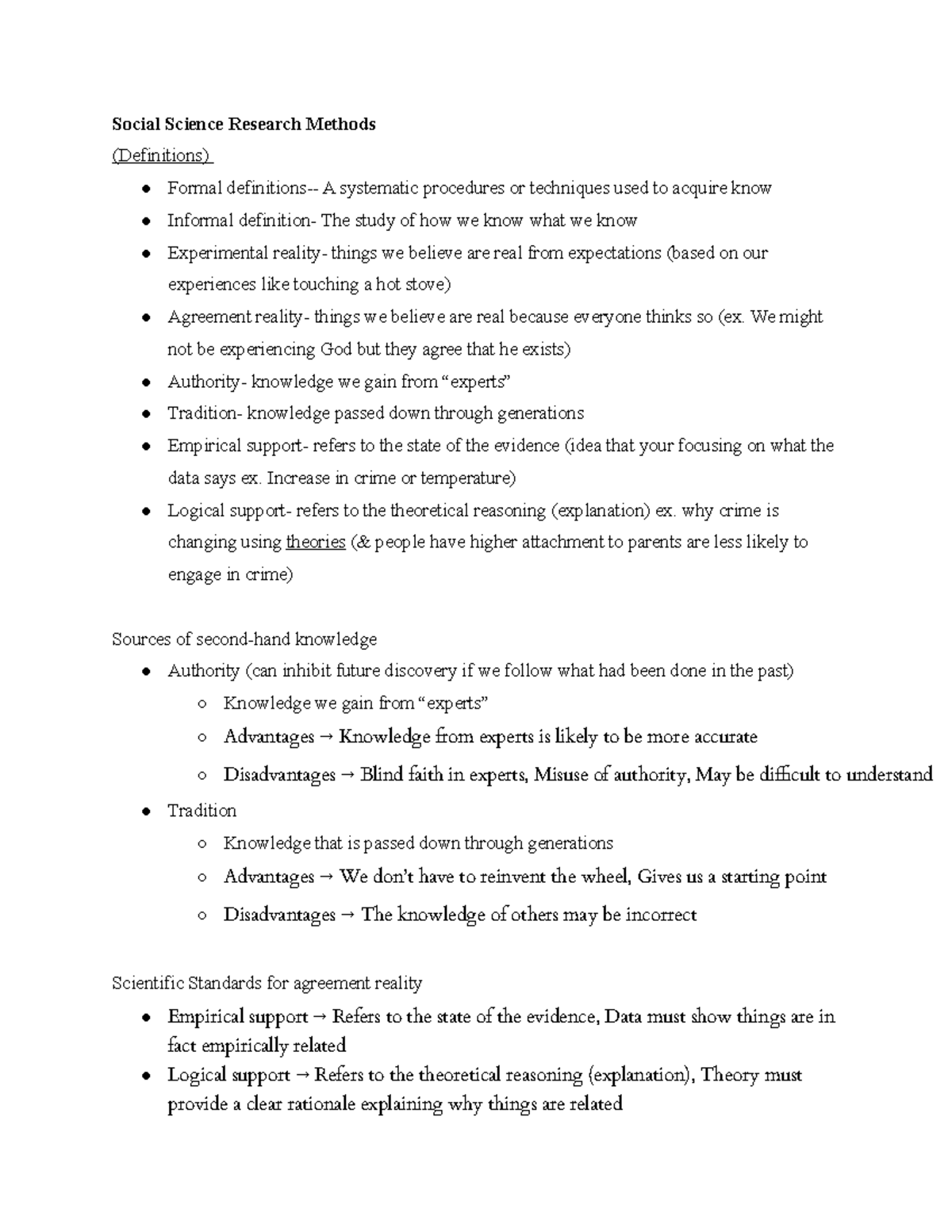 CJ Research Methods Notes Social Science Research Methods