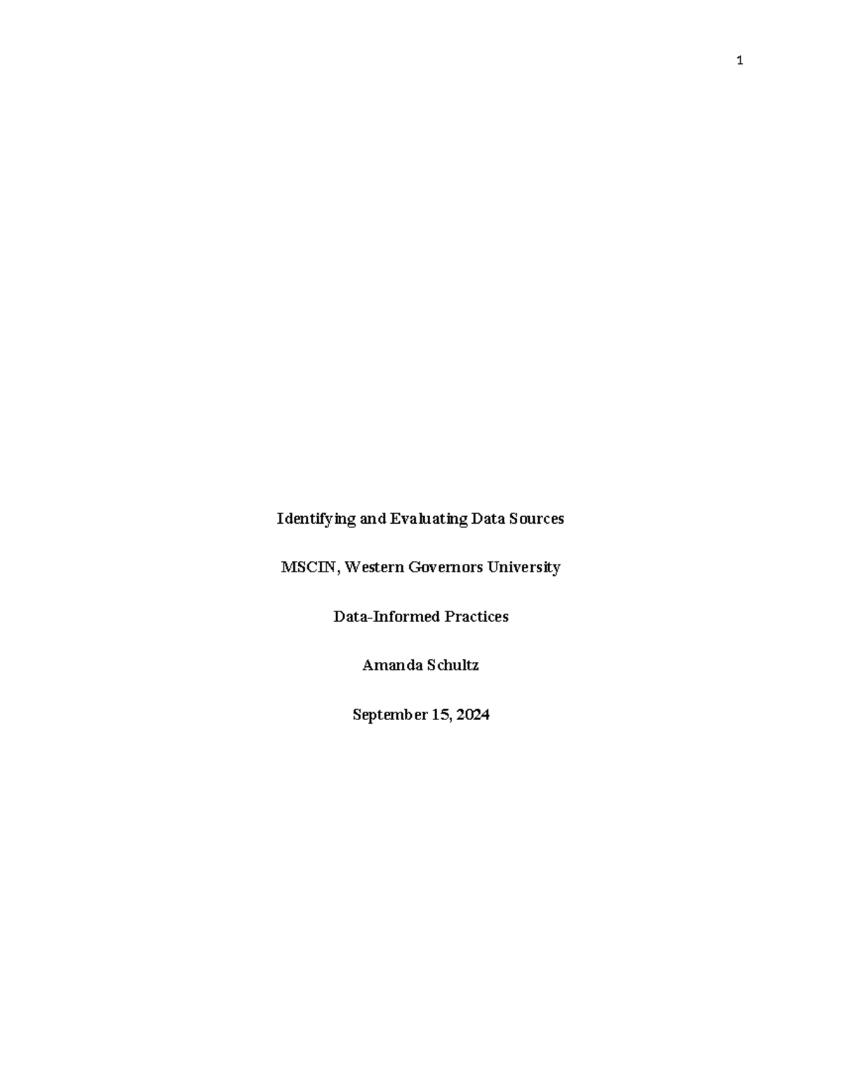 Identifying and Evaluating Data Sources - Educational problem that you ...