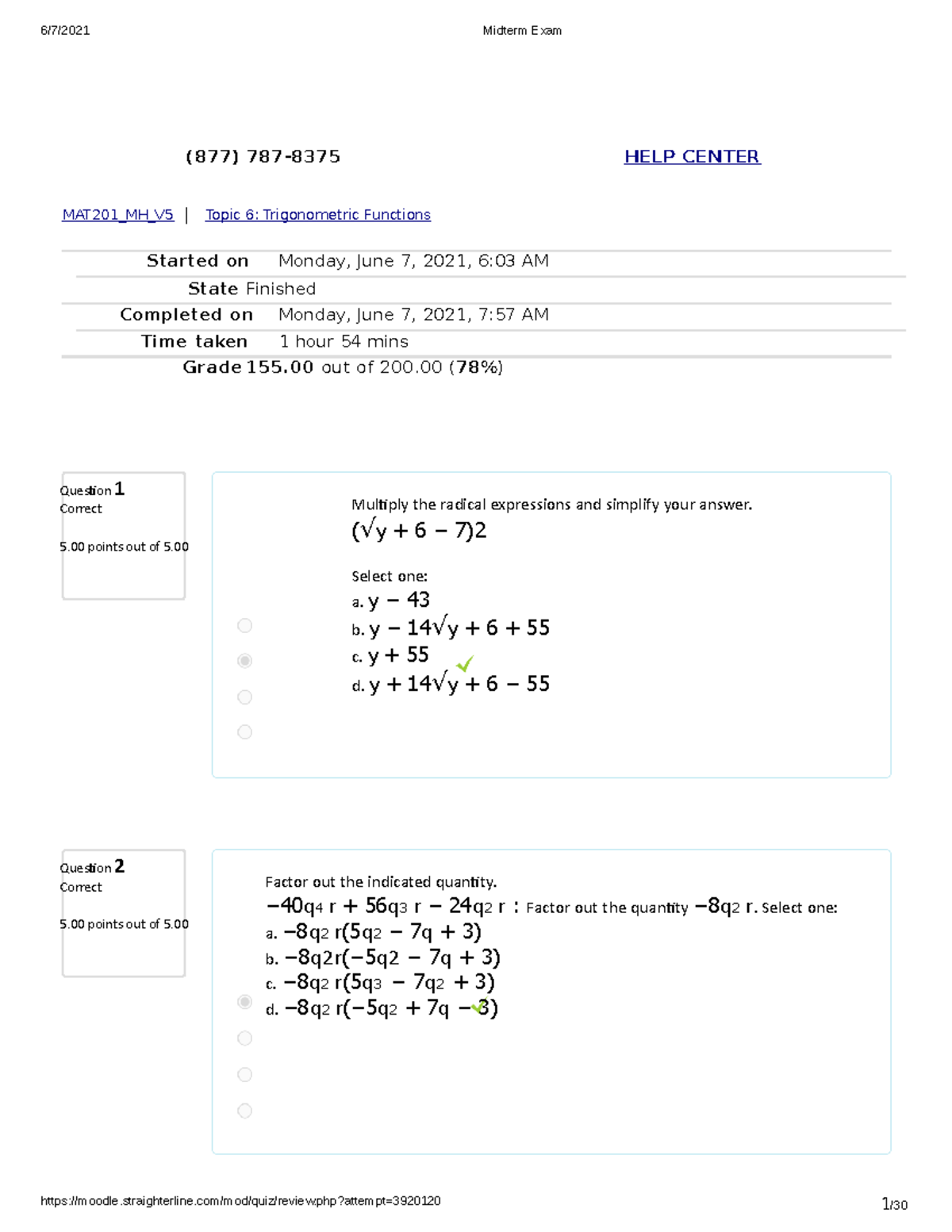Midterm Exam - Calculus 1 AMA OED Source - 6/7/2021 Midterm Exam - Studocu