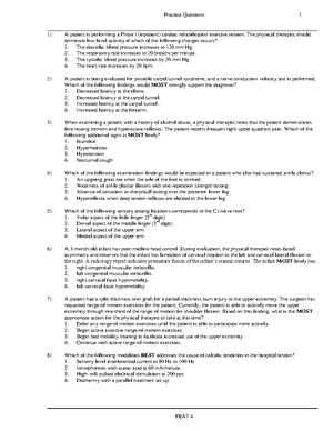 PEAT 1 - Practice test - In splinting or immobilization, the functional ...