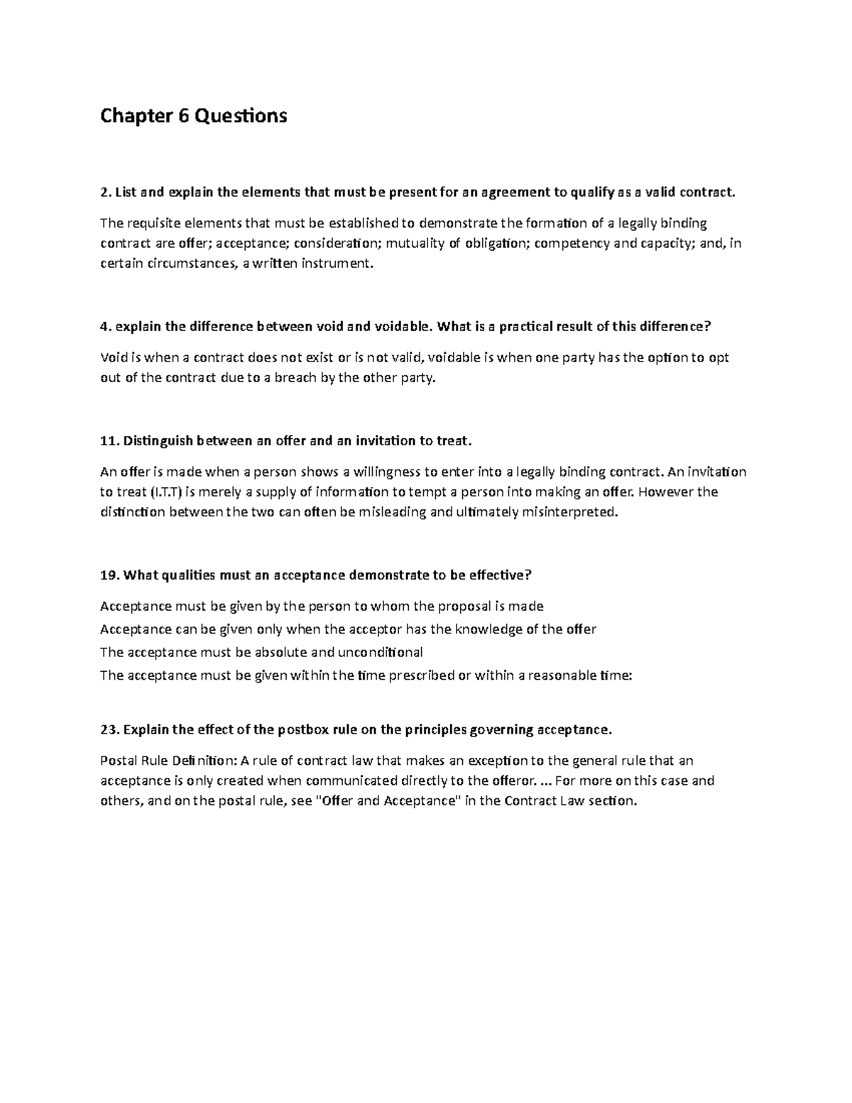 Chapter 6 Homework - ch 6 hw - Chapter 6 Questions 2. List and explain ...
