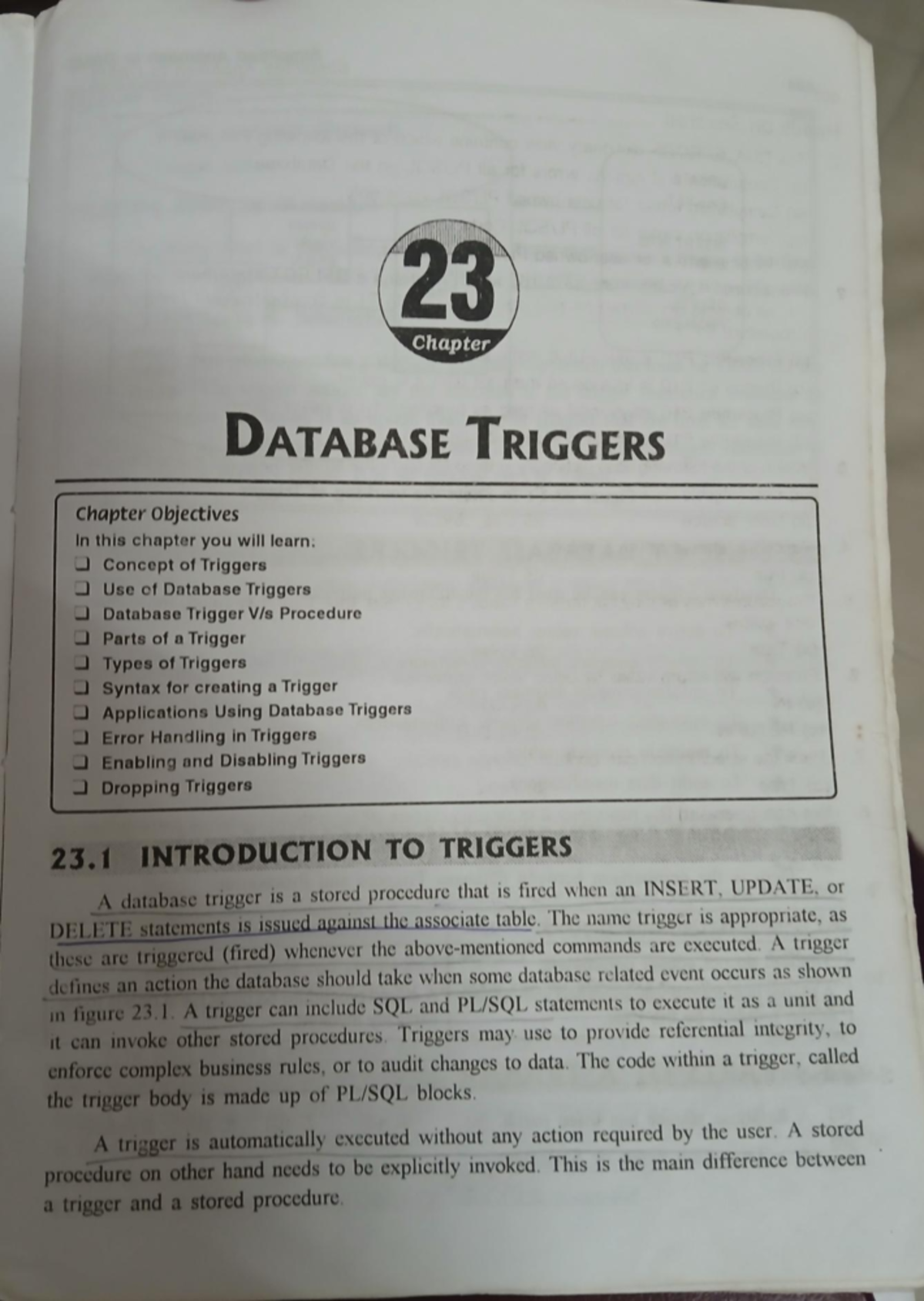 Triggers - Plz read only if you need - 23 Chapter DATABASE TRIGGERS ...