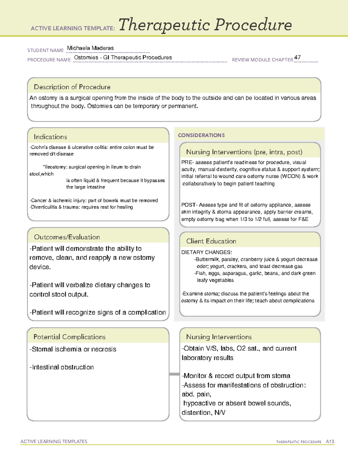 Ostomies: Therapeutic Procedures - ACTIVE LEARNING TEMPLATES ...