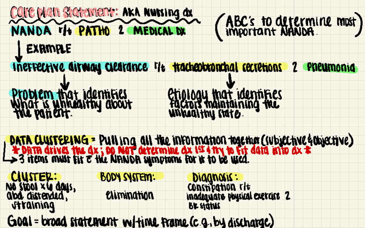 Care Planning - Nursing care plan/nursing diagnosis guide on how to ...