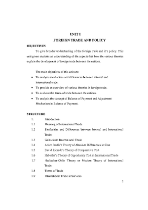 Forex(U3) - Foreign Exchange Lecture Handouts - UNIT-III In this unit ...
