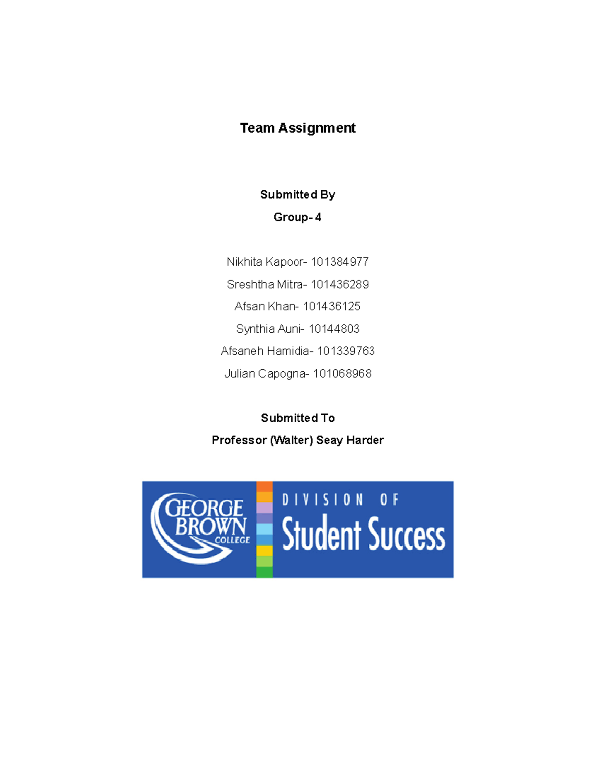 Final Accounting Assignment - Team Assignment Submitted By Group- 4 ...