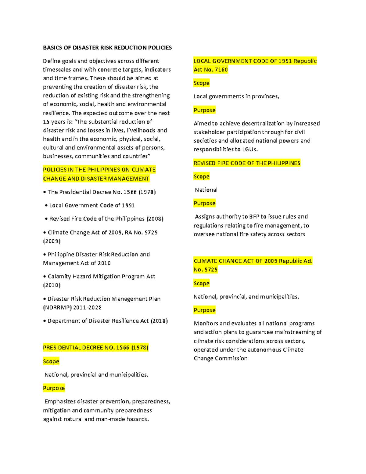 Basics OF Disaster RISK Reduction Policies - BASICS OF DISASTER RISK ...