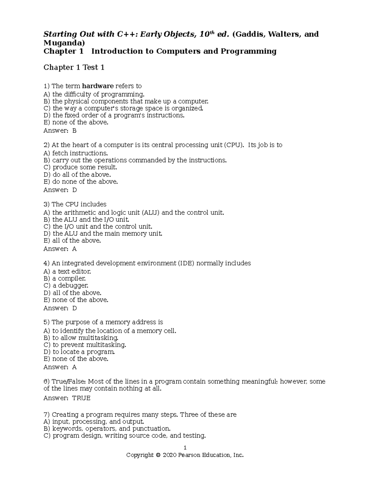 Chapter 01 - sdfvvsfs - Starting Out with C++: Early Objects, 10th ed ...