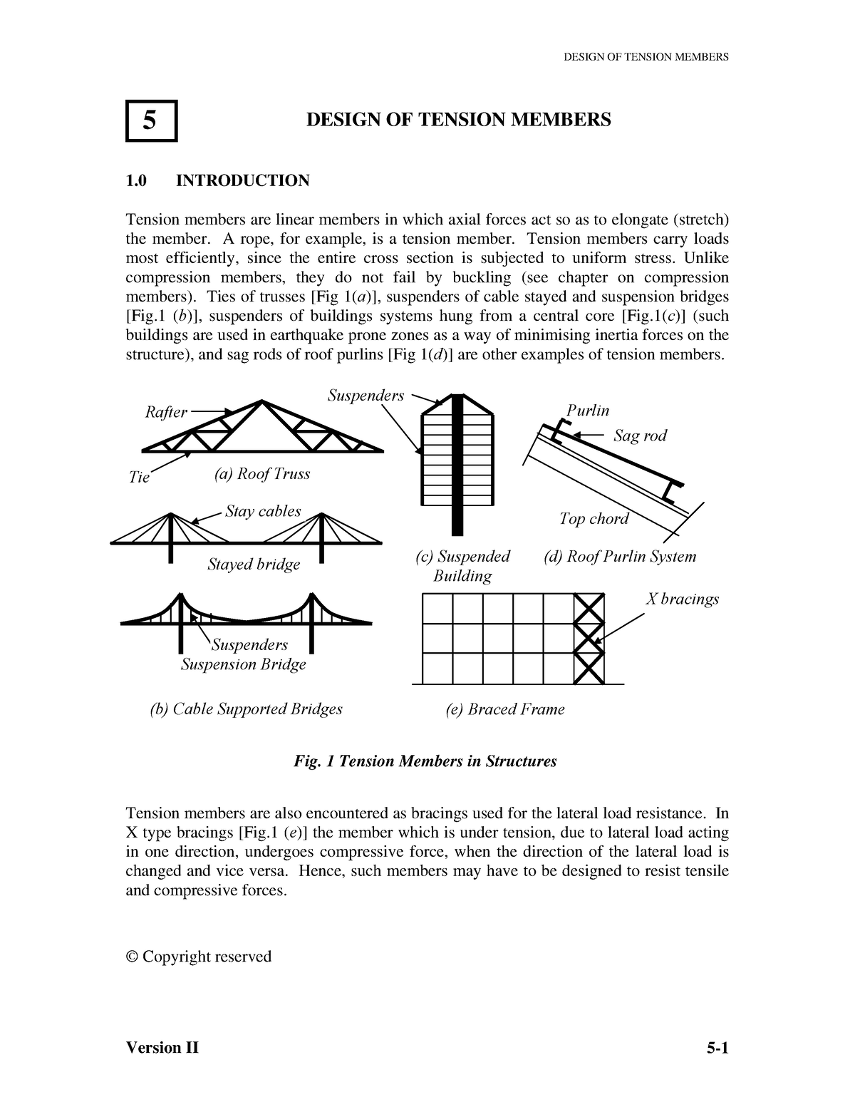 Chapter 5 Tension Members - 5 DESIGN OF TENSION MEMBERS 1 INTRODUCTION ...