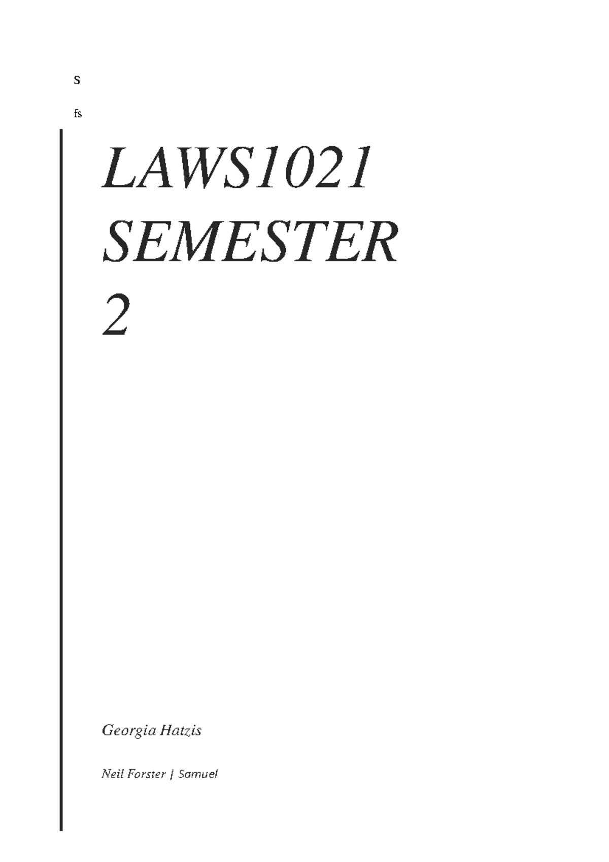 Summary Document Duty - LAWS1021 - UoN - Studocu