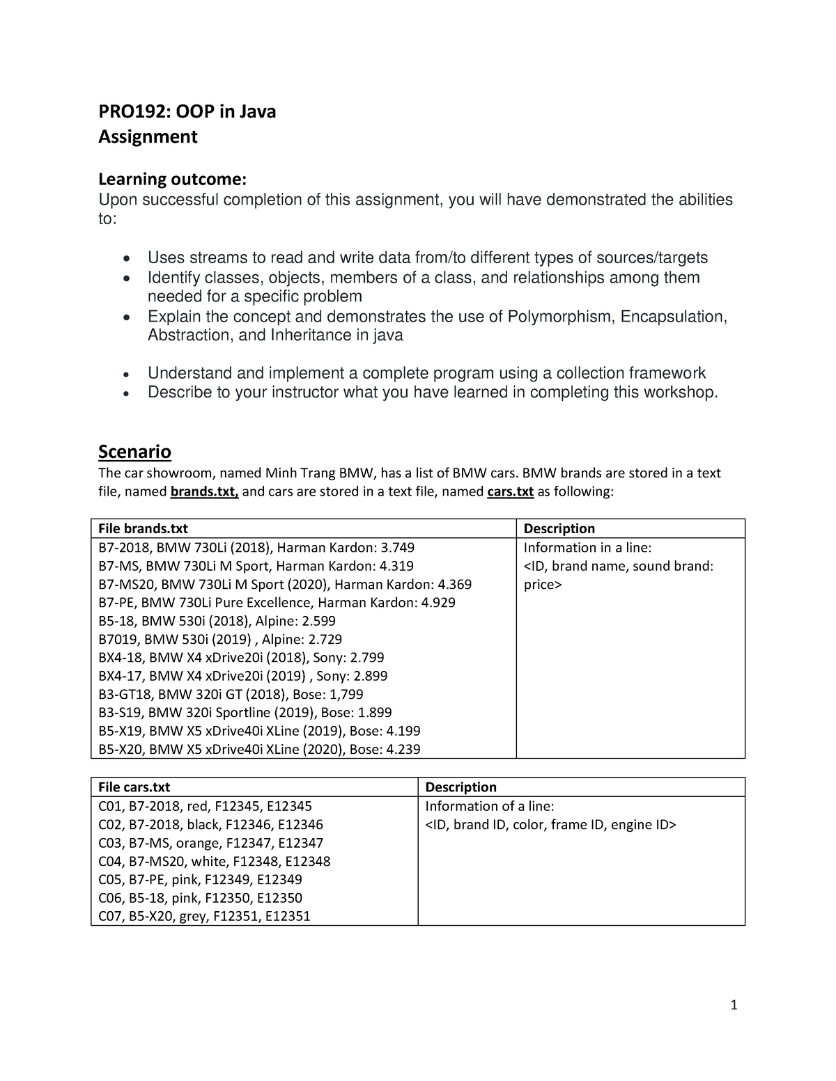 assignment pro jpmc