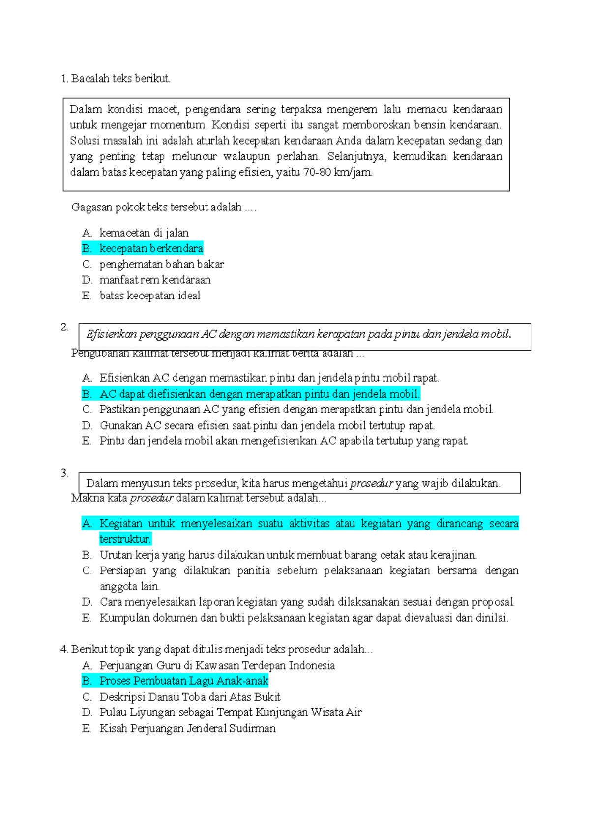 1-5 - Soal Soal Latihan - Bacalah Teks Berikut. Gagasan Pokok Teks ...