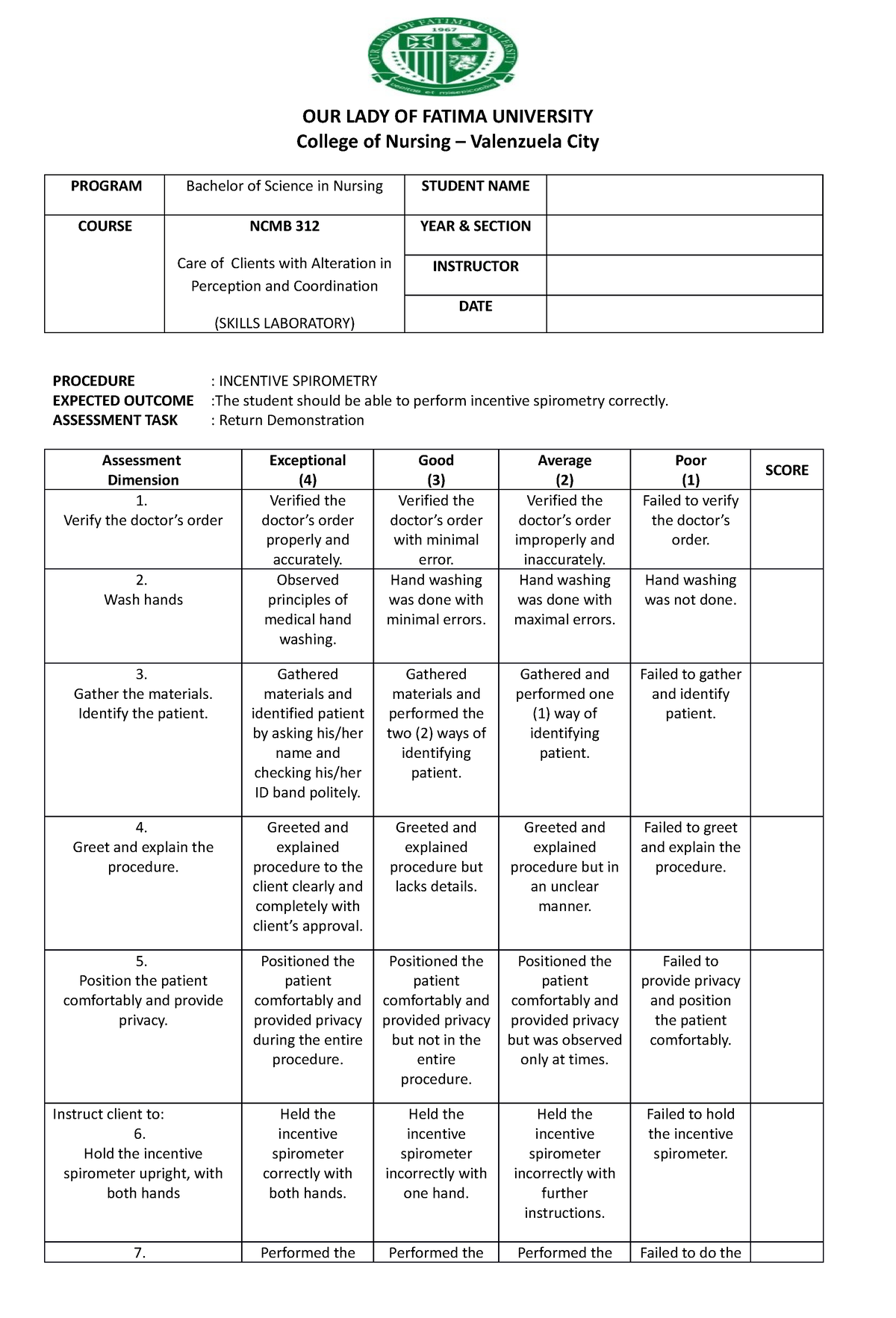 Nursing NCMB 312 SL Rubrics Incentive Spirometry OUR LADY OF FATIMA   Thumb 1200 1765 