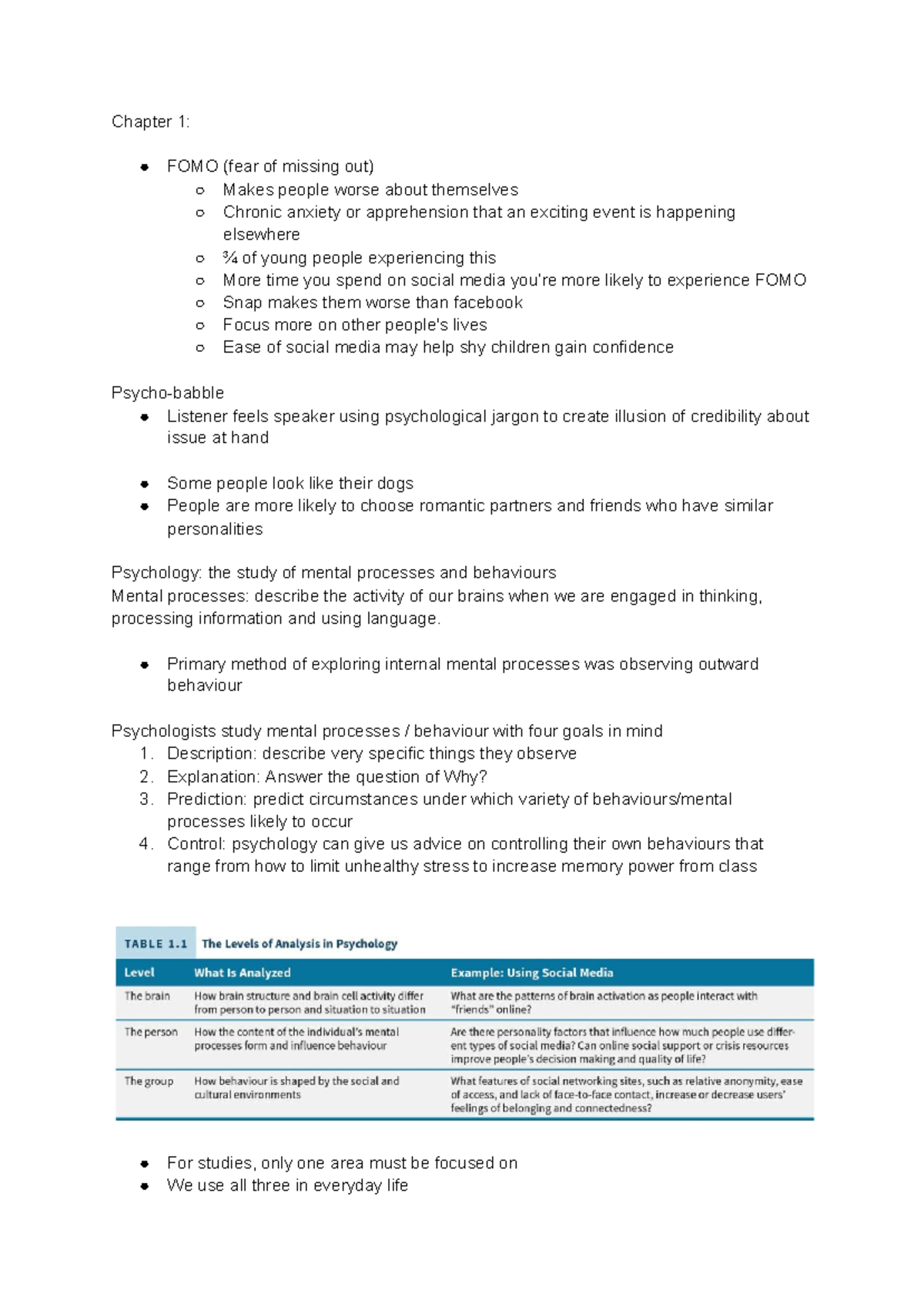 PS-101 Test 1 Review - Chapter 1: FOMO (fear Of Missing Out) Makes ...