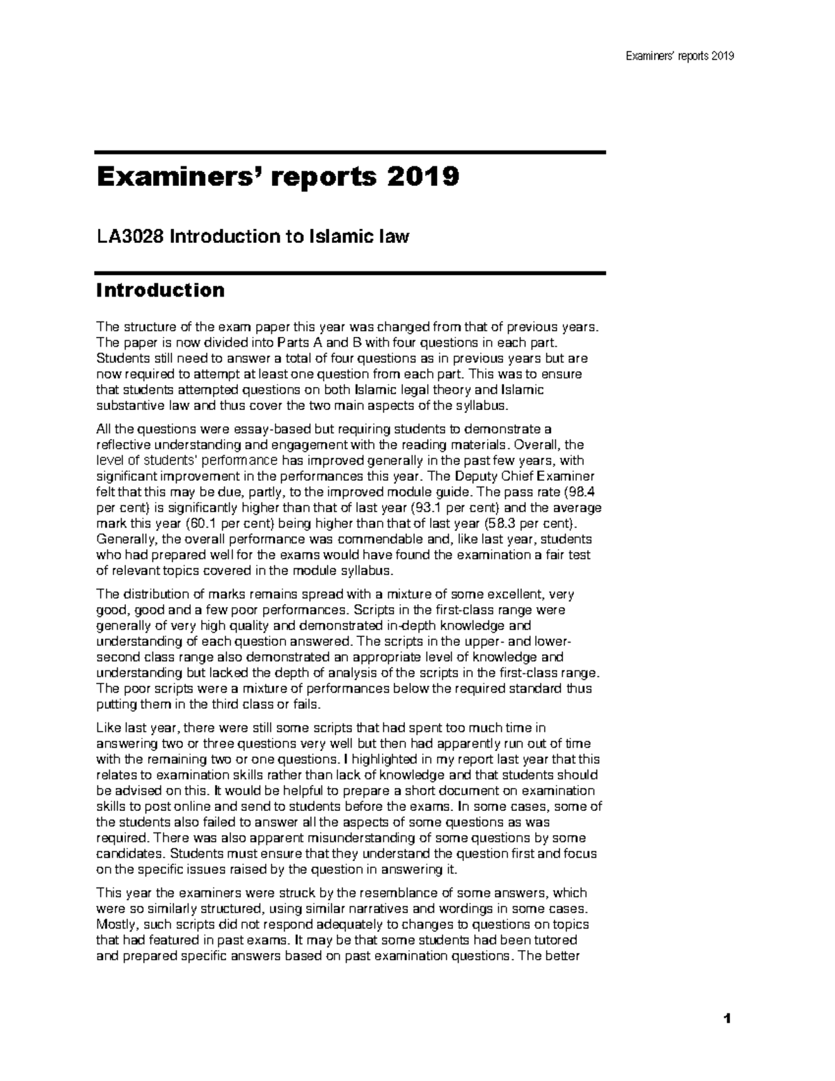 Islamic report 2019 AB - Islam essays require a range of skills ...