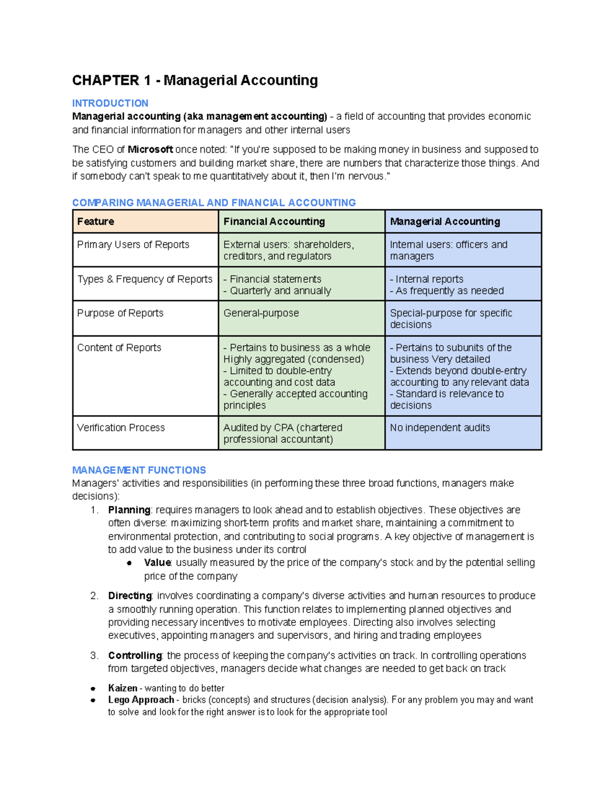 introduction to managerial accounting homework answers