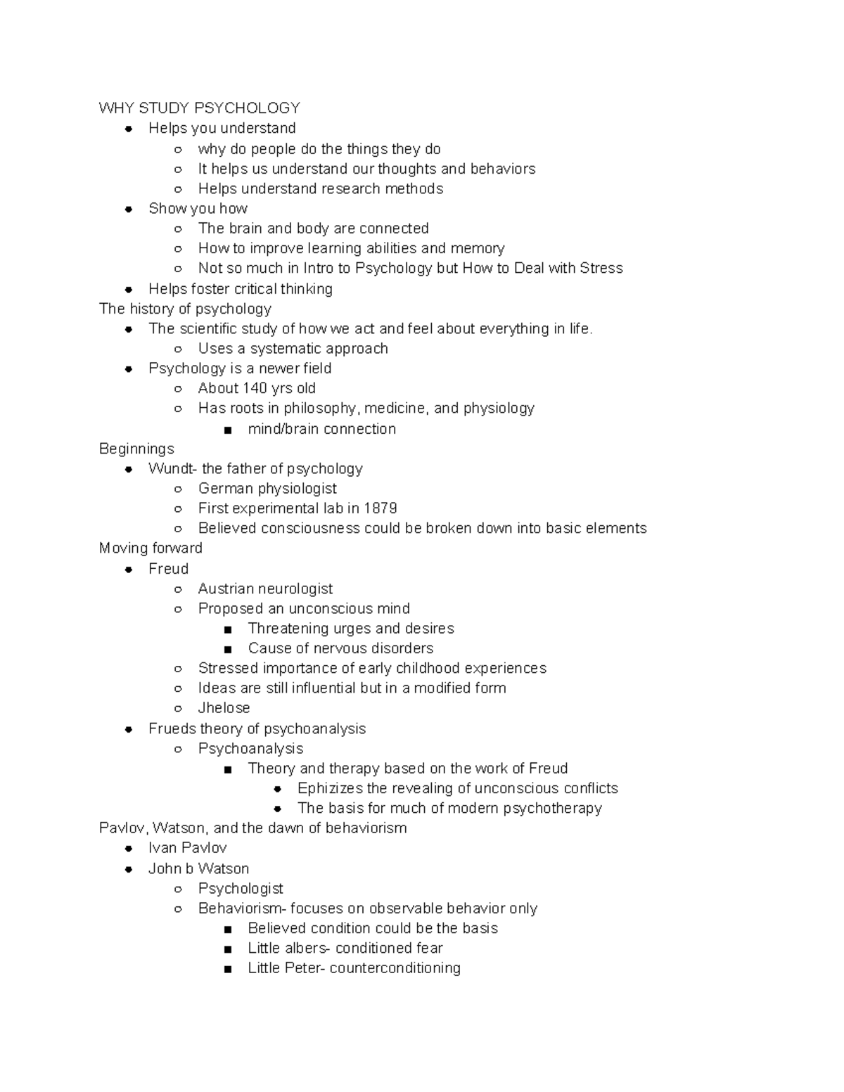 Psych Notes Chapter 1 - WHY STUDY PSYCHOLOGY Helps You Understand Why ...