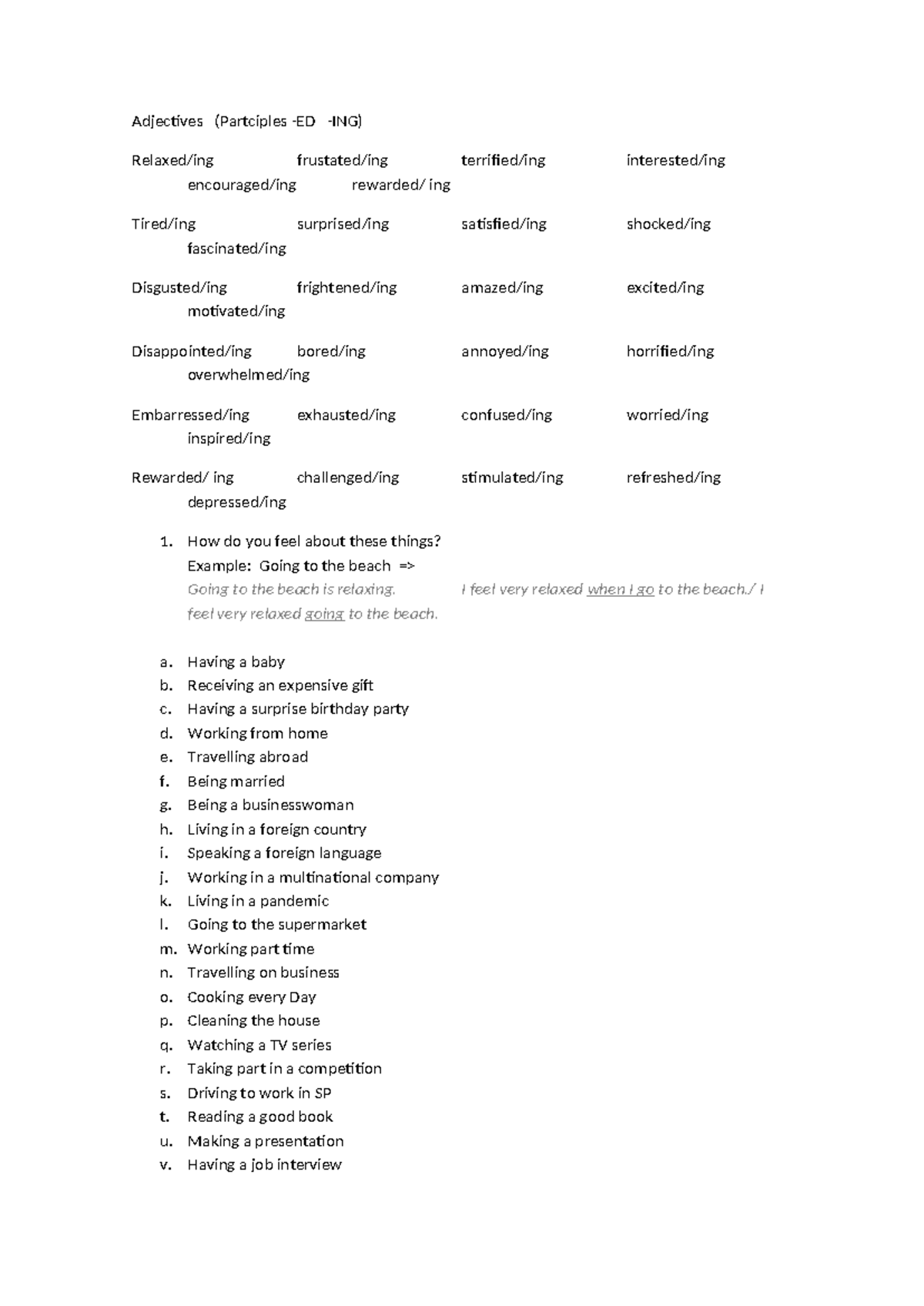 ED ING adjectives - Exercícios Adjetivos em inglês - Adjectives ...