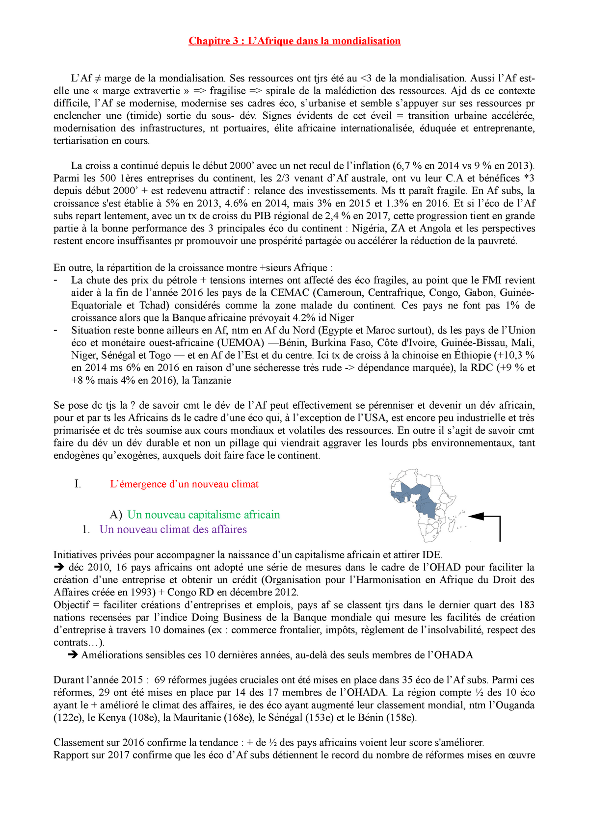 la mondialisation en afrique dissertation