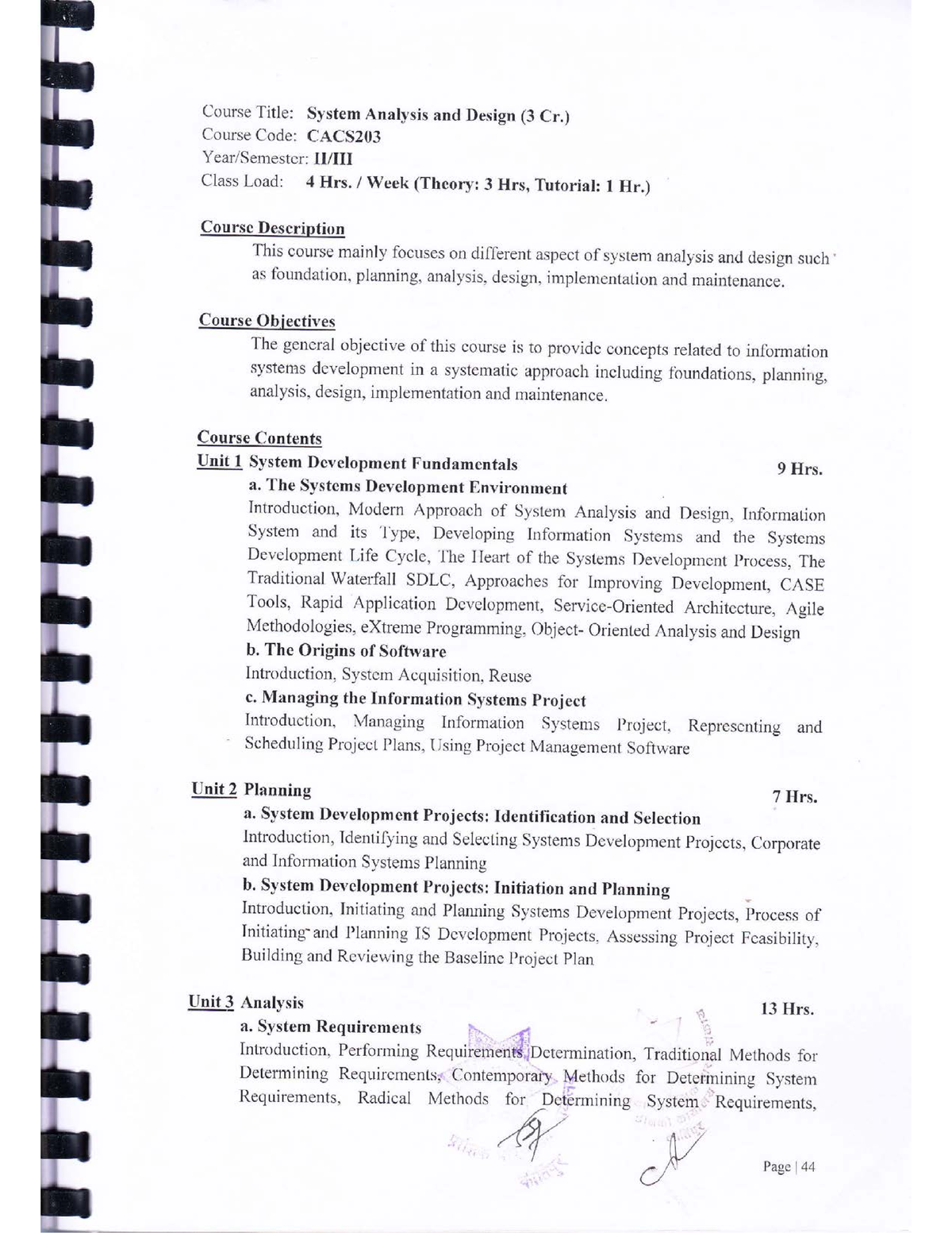 System Analysis And Design BCA Syllabus - Studocu