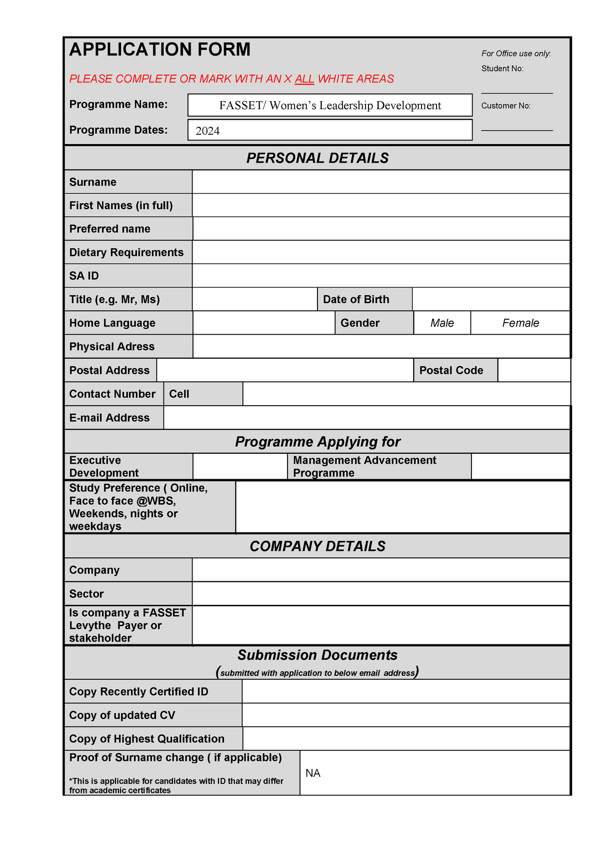 Fasset Womens Leadership Development 2024 Application Form 02 ...