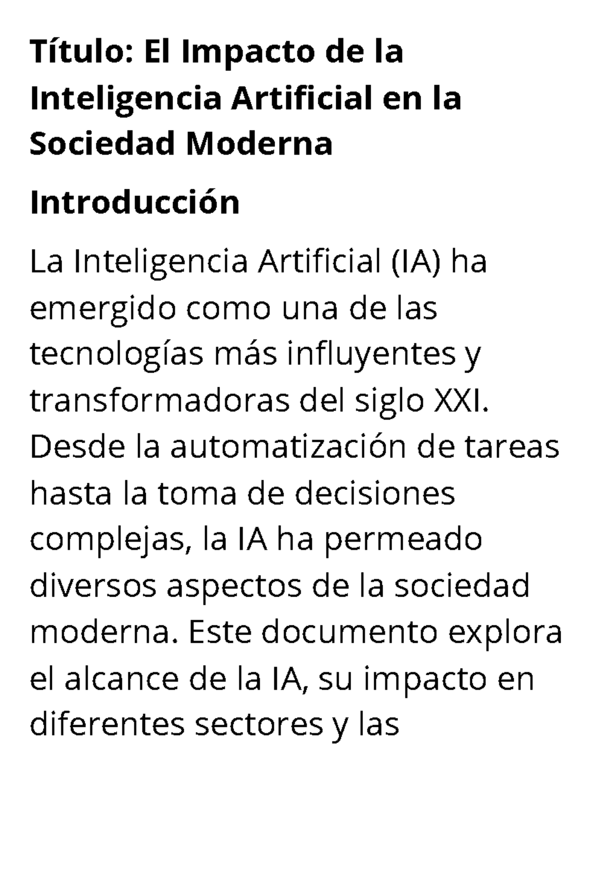 Título El Impacto de la Inteligencia Artificial en la Sociedad Moderna ...