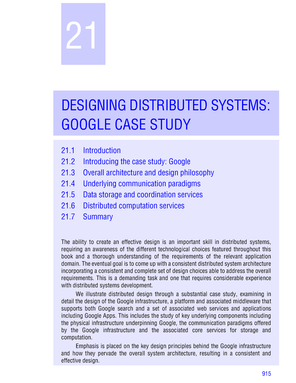 google case study in distributed system