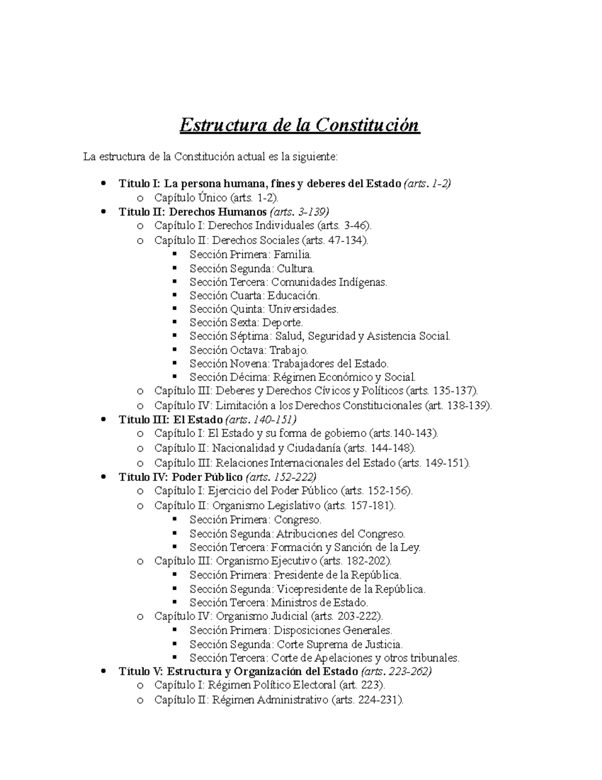 Estructura De La Constitucion Politica De Guatemala - Estructura De La ...